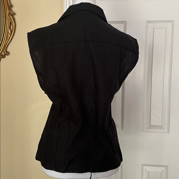 NWT Faithful the Brand Antibes Sleeveless Wrap Shirt Flax Linen Cropped Fitted - Picture 6 of 9